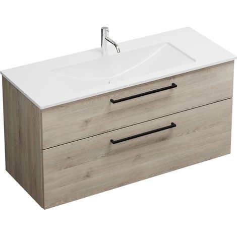 Burg Eqio Mineral Cast WT+WTU Mélaminé 616x1220x490mm aw/chêne DFlanelle GR0234
