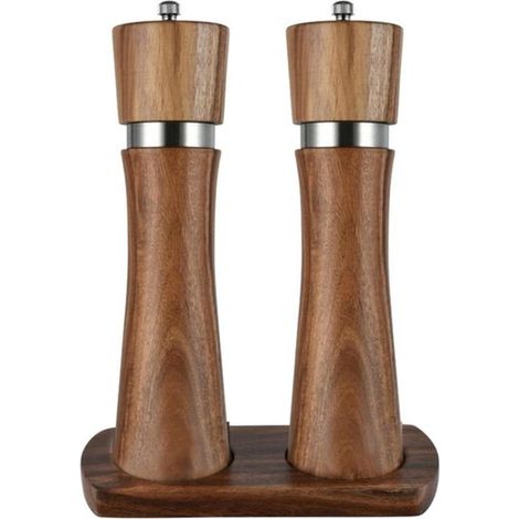 Ensemble moulin à poivre et à sel - Moulin à sel - Moulin à poivre Peugeot - Mouture réglable - Moulin manuel - Moulin à poivre en bois - Couleur bois naturel - Bois d'acacia (1/5)