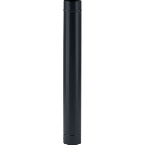 tubo dritto ala smalbo in acciaio smaltato verniciato nero opaco, 15x25 cm