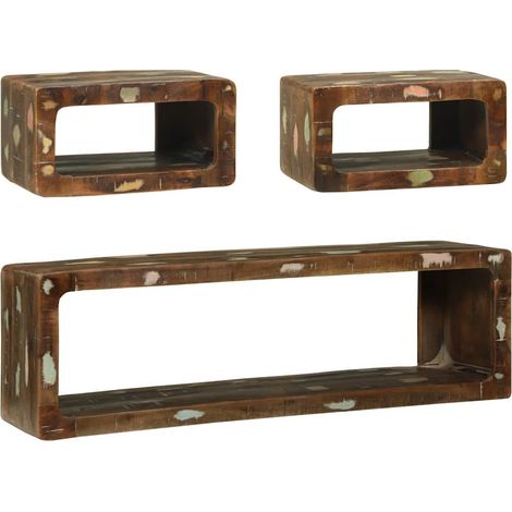 Ensemble meuble TV 3 pcs - Armoire TV suspendue Bois massif de récupération fr1746 - Maison La Vie (1/5)