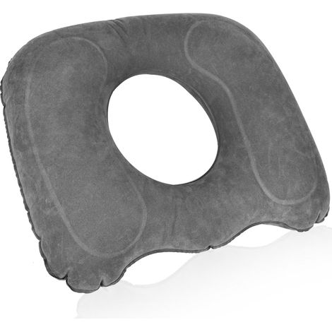 Cuscino ortopedico gonfiabile per emorroidi, cuscino ergonomico per coccige per sedie a rotelle, sedie da ufficio, antiemorroidi, grigio (1/5)