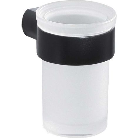 Sapho Gedy Pirenei - Verre pour brosse à dents et dentifrice, à poser, verre dépoli/noir mat PI1014 (1/5)