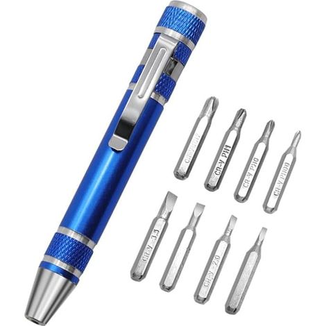 Jeu de tournevis de précision 8 en 1, mini tournevis, adapté à l'électronique, aux ordinateurs portables, aux montres, etc.