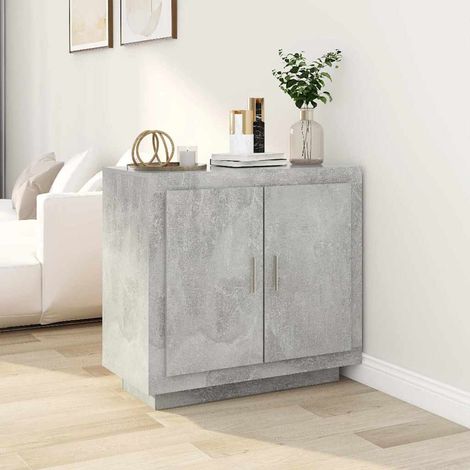 Aparador de madera contrachapada gris hormigón 80x40x75 cm (1/4)