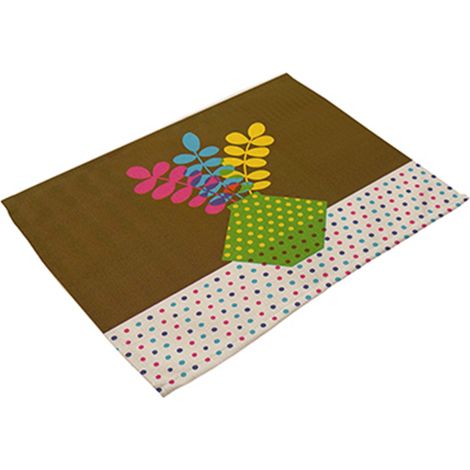 Tapis De Table - Motif Fleurs Colorées - Isolation Thermique Et Résistant - Pour Salle À Manger Et Cuisine - Lot De 1 (1/2)