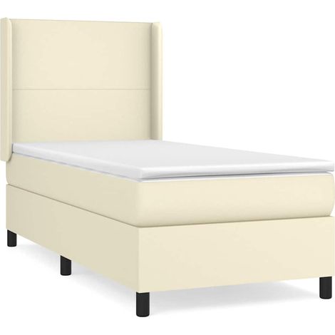 Maison Exclusive - Boxspringbett mit Matratze Creme 100x200 cm Ku (1/5)
