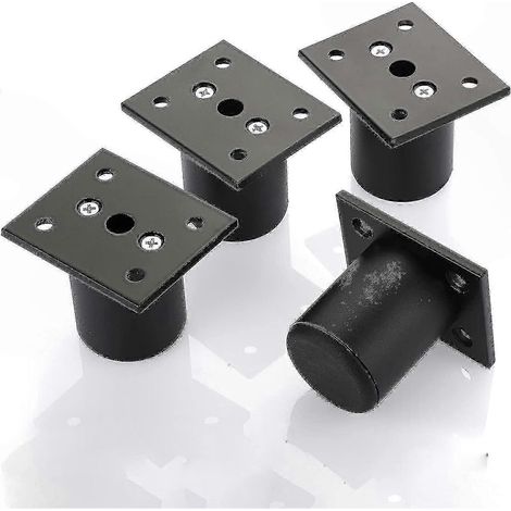 Pieds de meubles réglables noirs, 50 mm de hauteur, en alliage d'aluminium, convenant aux lits, armoires et tables. (1/5)