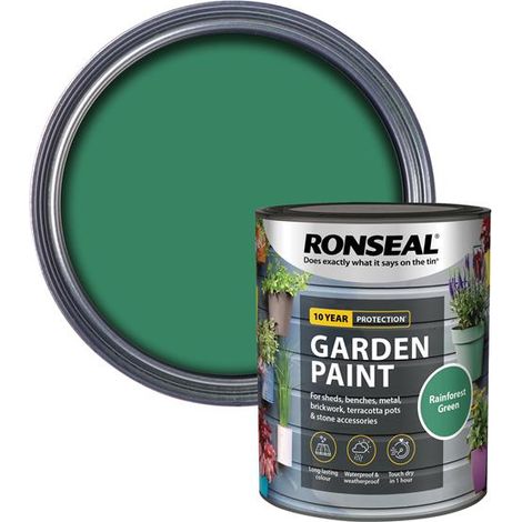 Ronseal 39438 Garden Paint Rainforest Green 750ml RSLGPRG750