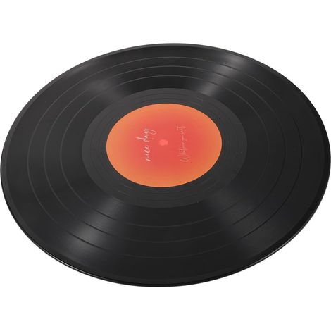 Décoration Disque Vinyle Noire en Plastique Texture Détaillée, Décor Polyvalent pour Murs et Thèmes Esthétiques, Style Rétro Moderne Créatif (1/5)