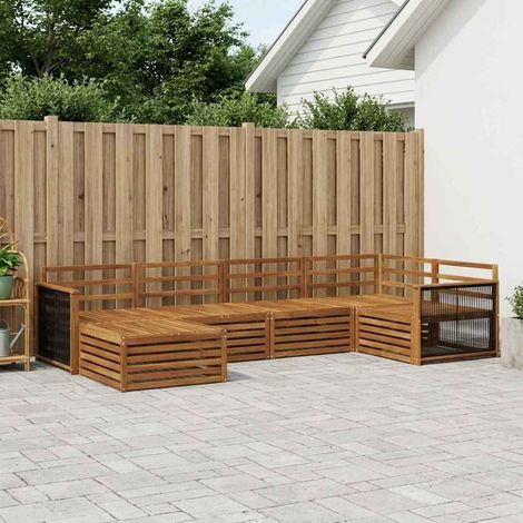 vidaXL Outdoor-Sofagarnitur 6 pcs Natur (1/5)