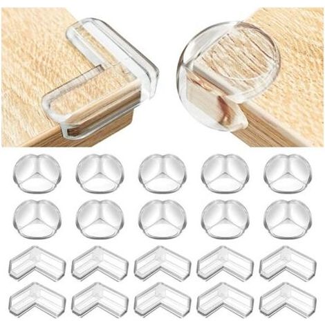20 Pièces Protection Coin de Table Bébé Protège Coin de Table Bebe Protection Angle Meuble pour Table Coin Enfant Meubles Bureau, Doux et Haute Résilience, Transparent (1/5)