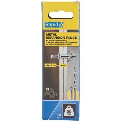 Blister de 10 pcs. bouchons d'expansion métalliques ø13x65 vis m6x75 5001554 rapid