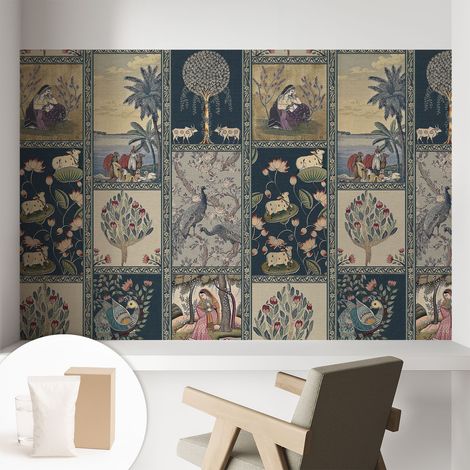 Tapete Vliestapete mit Kleber für Wohnzimmer Schlafzimmer Küche - Wanddekoration Romantische Szene 104x70 cm (1/5)