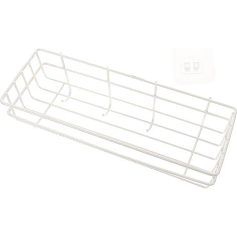 Étagère murale de cuisine avec crochets, organisateur sans clous pour salle bain, rangement (1/5)