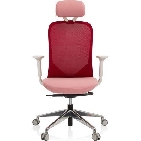 [GEBRAUCHT] B-Ware hjh OFFICE Bürostuhl Drehstuhl AVEZA PRO Netzstoff Stoff rosa höhenverstellbar (1/2)