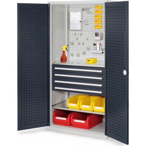 Kappes ®RasterPlan Schubladenschränke 1950x1000x600mm Lochplattentüren Modell 13 anthrazitgrau