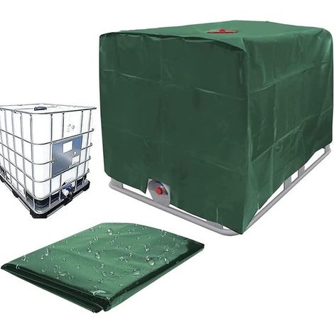 Housse de radiateur pour conteneurs IBC de 1000 litres, pour usage extérieur, en tissu Oxford imperméable et anti-poussière, protection solaire pour matériel de jardin, verte (1/5)