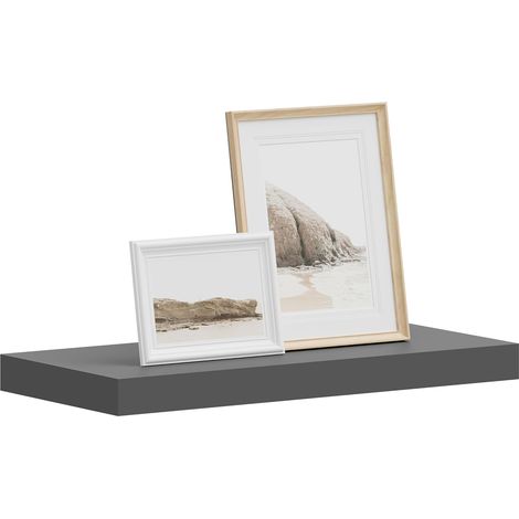 WOLTU Wall Storage Shelf CD Media Storage Rack 50 x 22.9 x 3.8 cm Dark Grey