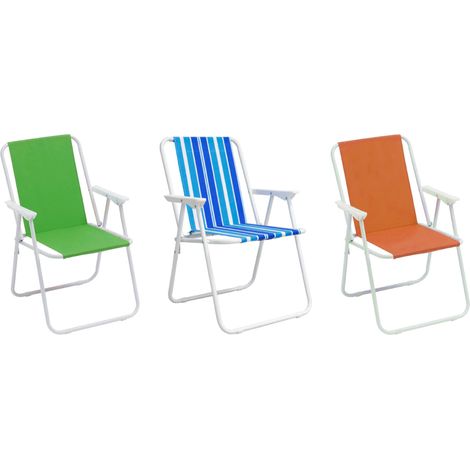 Sedia Camping Spiaggia Pieghevole Con Schienale Da Giardino Modello Miramare, misuraMiramarecoloreArancio (1/4)