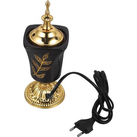 Brûleur D’Parfum Électrique en Céramique Noir Poêle à Parfum Rétro pour Intérieur Ornement Décoratif Vintage Adapté Tension Ac220 Porte-Parfum Aromatique Bakhoor Relaxation (1/5)