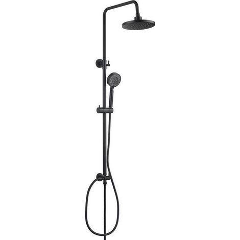 Edouard Rousseau – Colonne de douche sans robinetterie – Tête orientable Ø 207 mm – Bras télescopique inox 820 à 1370 mm – Douchette 5 jets – Flexible 1,50 m (1/3)