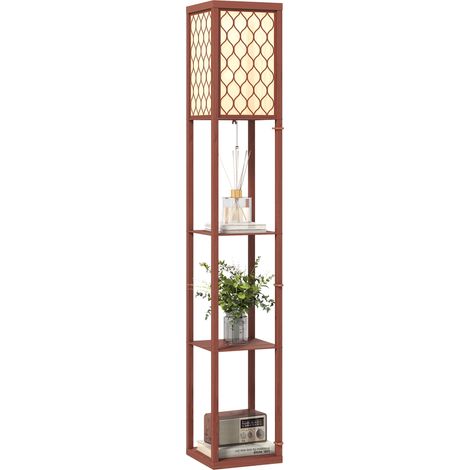 Three-Shelf Standing Lamp - Brown/White (1/5)