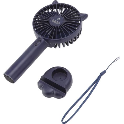 Mini ventilateur portable rechargeable USB avec batterie lithium intégrée, bleu foncé, pour bureau, dortoir étudiant, usage domestique et extérieur (1/5)