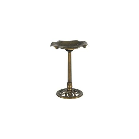 Vogelbad, Vogelfutterhaus, lotusblattförmiges Becken, Maße Ø 50 x 71 cm (Höhe), Polypropylen, Bronze