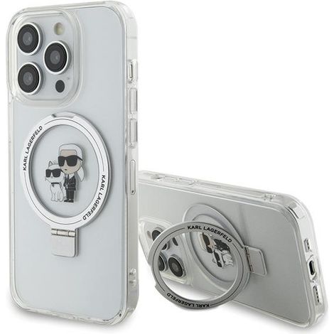 Funda MagSafe Karl Lagerfeld Ring Stand para iPhone 15 Pro Max, color blanco. (1/5)