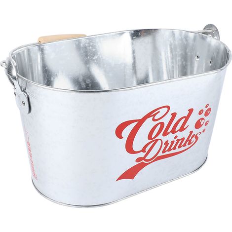 Seau à bière avec poignée latérale, élégant, antirouille, ovale, grande capacité, seau à champagne et à glace pour bars et barbecues. (1/5)