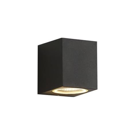 Applique Murale LED Carrée Noire à Tête Unique, Lumière Blanc Chaud, Lot de 2 Lampes Extérieures pour Porche Terrasse Jardin Façade (1/5)