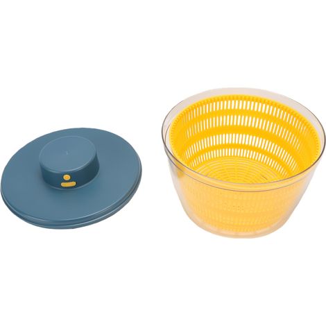 Essoreuse à salade 4L, bol à fruits et légumes automatique compact, sèche-légumes pour la cuisine, bleu (1/5)