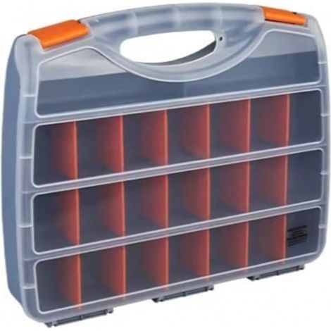 Boîte de rangement un seul côté 375 x 315 x 7 mm – petites pièces avec 21 boîtes d'insertion, à accessoires – Boîte à vis, à outils robuste (1/2)