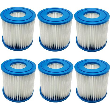 Lot de 6 Spa compatibles avec Intex Type D VII, Pompe à Cartouche de Rechange Compatible avec Best-Way Cartouche filtrante pour piscines de Type D Hot Spring Spa (1/5)