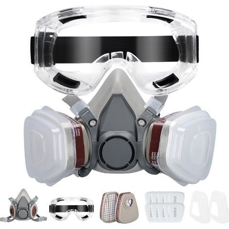 KN95 Full Face Respirator Mask with Filters, Reusable Paint Spray Dust Mask, Ideal for Polishing, Welding, Graffiti (1/5)