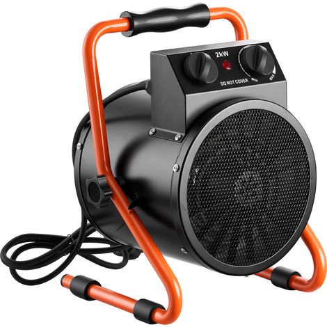 VEVOR Calefactor Electrico para Invernadero 2000 W Ángulo Ajustable 25°, IPX4, Calefactor Electrico de Aire Caliente con Ventilador para Carpa de Cultivo Taller Garaje Almacen Uso en Espacios Húmedos (1/5)