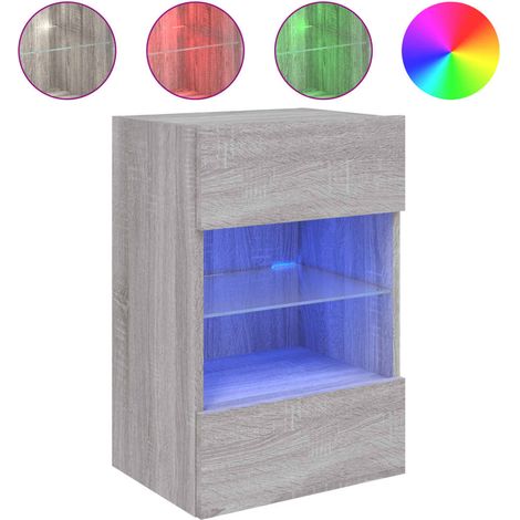 Maison Exclusive - TV-Wandschrank mit LED-Leuchten Grau Sonoma 40 (1/5)