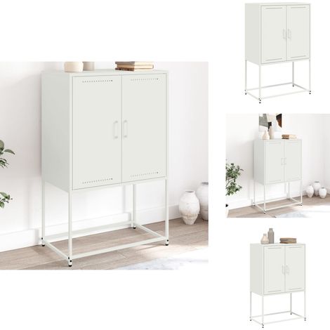 Buffet haut blanc 68,5x38,5x107 cm acier - Buffet Haut - Buffets Hauts - Buffet - Armoire (1/5)