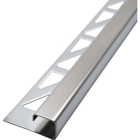 Dalsys Rail pour carrelage Profilé carré en acier inoxydable, Profilé pour carrelage - Brossé 2m x 10mm, 1 pièce