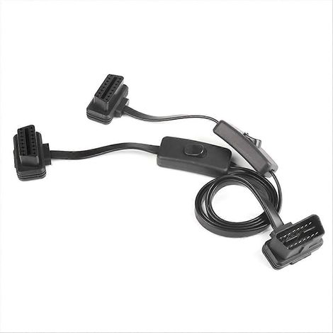 Câble d'extension OBD2 16 broches de 60 cm avec interrupteur et adaptateur de prise (1/5)