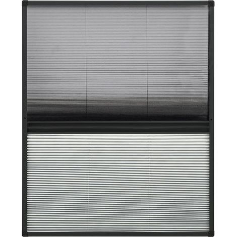 Moustiquaire plissée pour fenêtre Aluminium 60x80cm avec auvent (1/5)