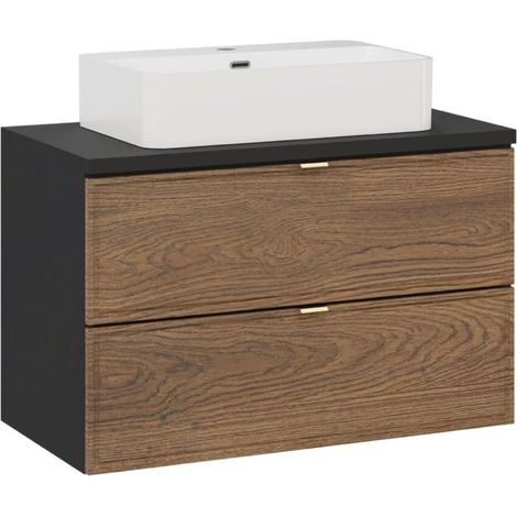 Set da bagno SAVIA: mobiletto sottolavabo 80 cm + piano lavabo + lavabo da appoggio