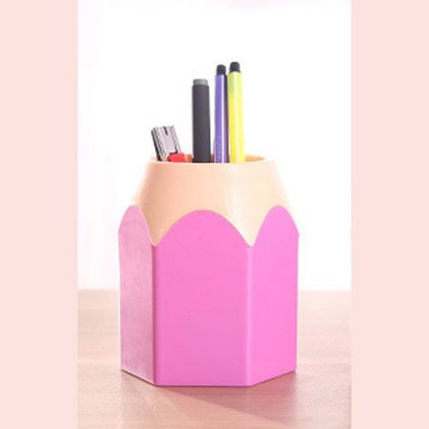 porte-crayon Porte-stylo de bureau multifonctionnel, gain de place, organisateur de papeterie de meuble rangement Bleue Rose (1/5)