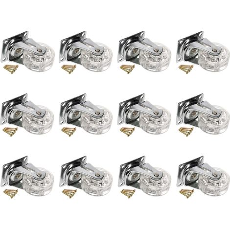 KOTARBAU Lot de 12 roulettes de meuble transparentes Ø 50 mm pour tous les types de sols (1/5)
