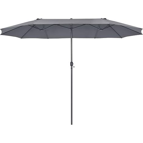 COSTWAY Sombrillas Jardin Grandes Doble Cara, 4,7 x 2,8m, Sombrilla Terraza Exterior, Sombrilla Parasol Doble Playa Terraza Balcón Piscina Gris (1/5)