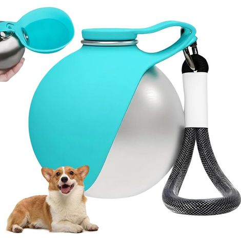 Gamelle Étanche avec Bol Pliable, Gourde Chien avec Bol en Pliable Silicone, Gourde Chien Promenade Gamelle, Gourde de Compacte pour Chiens, pour Sorties, Marche Quotidienne, Voyages, Camping (1/5)