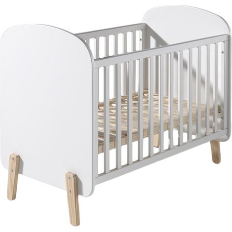 Lit Bébé "Kiddy" 60x120cm Blanc (1/3)