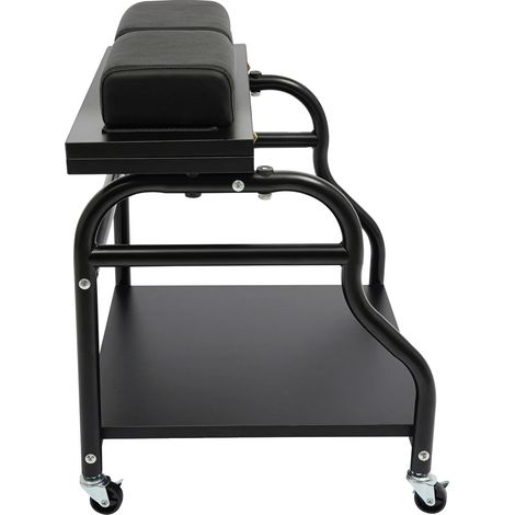 Carrito de peluquería, 4 ruedas universales, 2 estantes, negro (1/2)