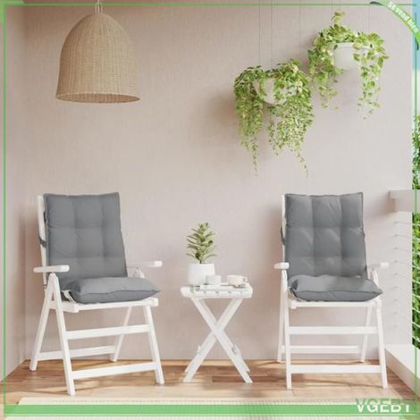 Coussins de chaise à dossier bas - FAFEISY - 377674 - Gris - Tissu Oxford résistant à l'eau - Garnissage fibre creuse PP (1/5)