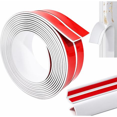 Bande de sécurité autocollante pour les angles, bande de protection murale élastique, bande de protection élastique, 4cm x 6m, blanc, PVC, protège les enfants (1/5)